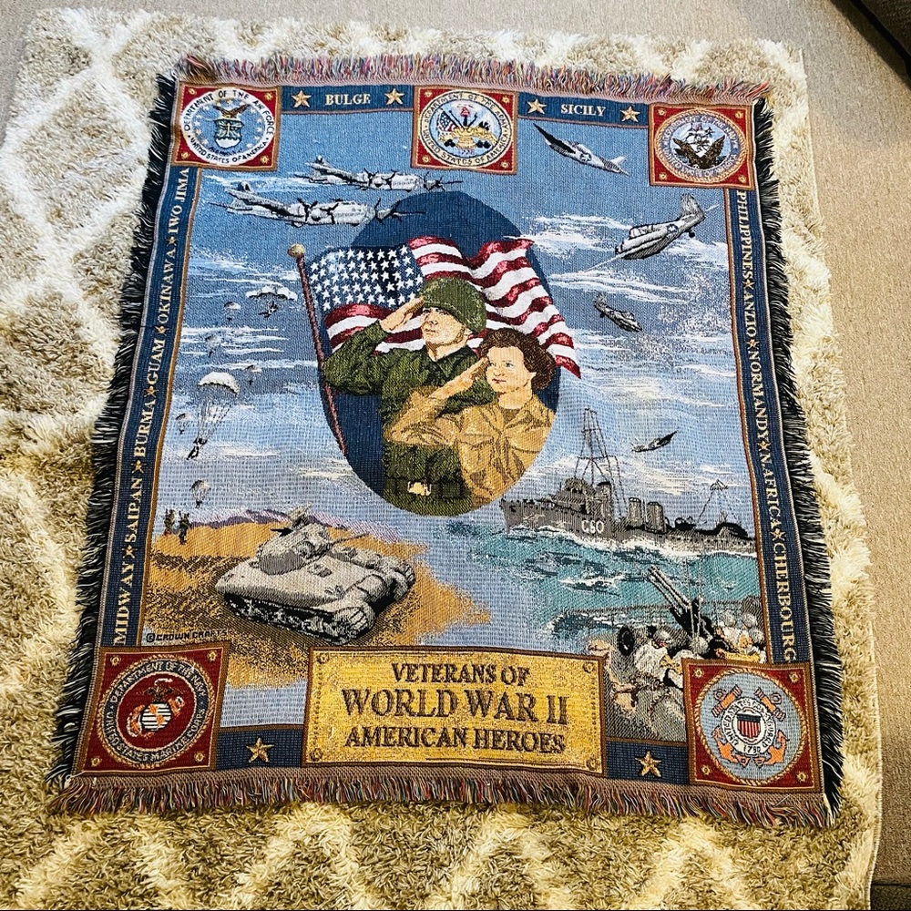 Tapestry blanket! Veterans of World War II tapestry blanket!